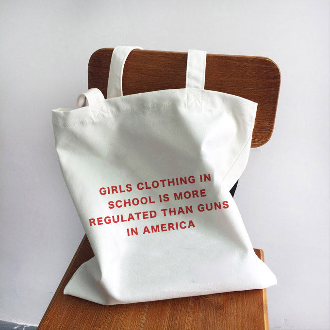 Girl Power Quotes Print Canvas Bag Shoulder
