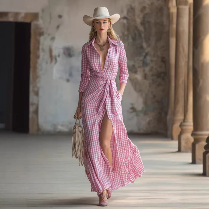 Casual And Versatile Elegant Plaid Dress For Women