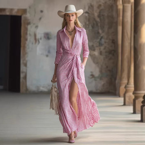 Casual And Versatile Elegant Plaid Dress For Women