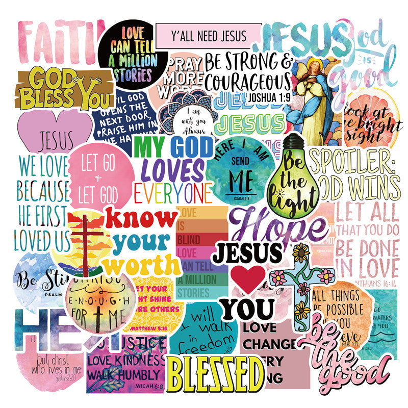 Faith Quotes Stickers Trolley Box Stickers