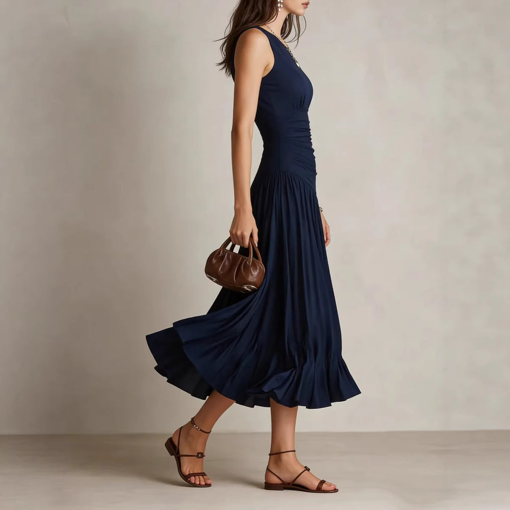 Elegant Casual A-Line Sleeveless Knitted Vest Dress