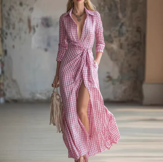 Casual And Versatile Elegant Plaid Dress For Women