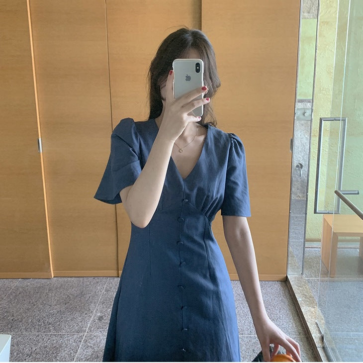Lantern-sleeve Elegant Casual Dress For Women