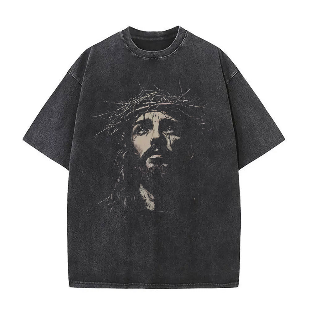 Christian Religious Jesus Forgive Them Father Vintage Washed T-shirt