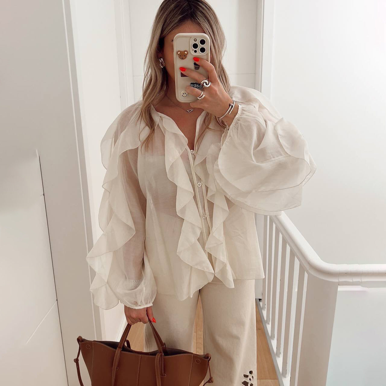 Loose Top Design Casual Elegant Chiffon Blouse