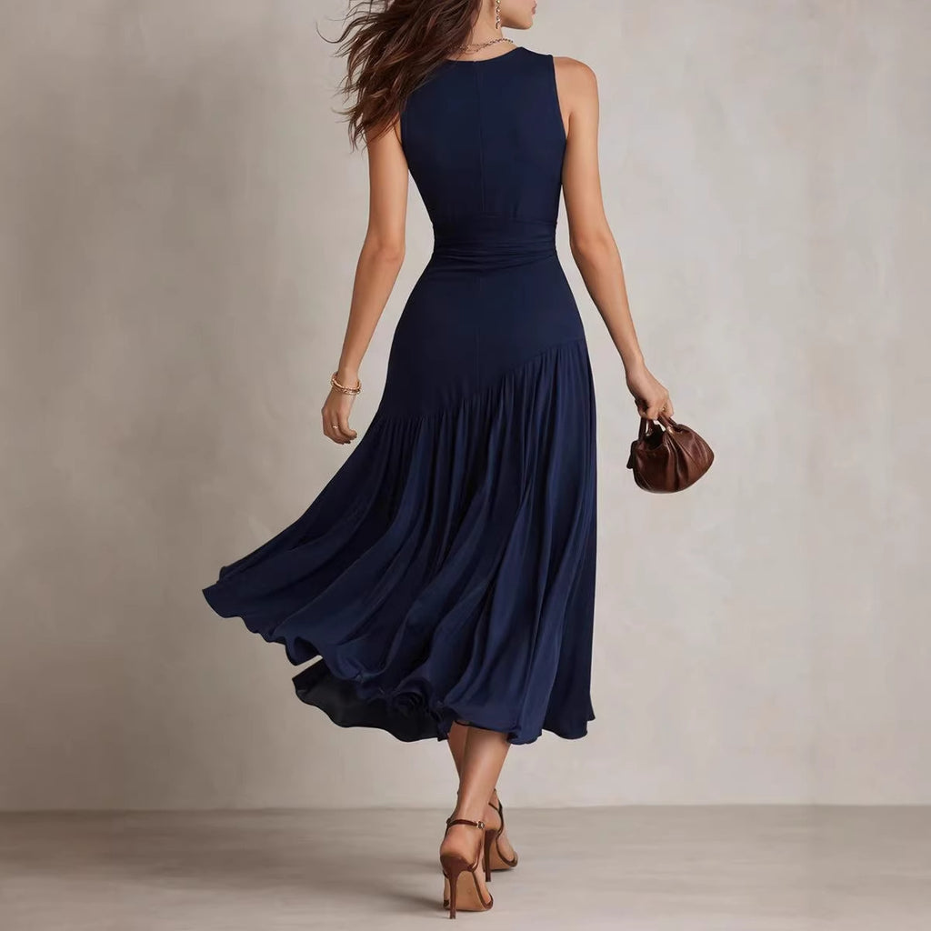 Elegant Casual A-Line Sleeveless Knitted Vest Dress