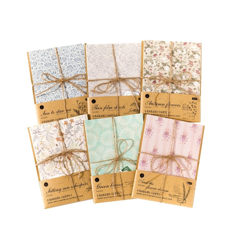 Light Retro Salt Small Floral Journal Material