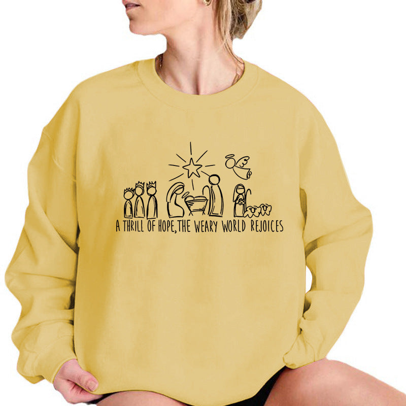 Christian Christmas Sweatshirt Nativity Scene Sweater