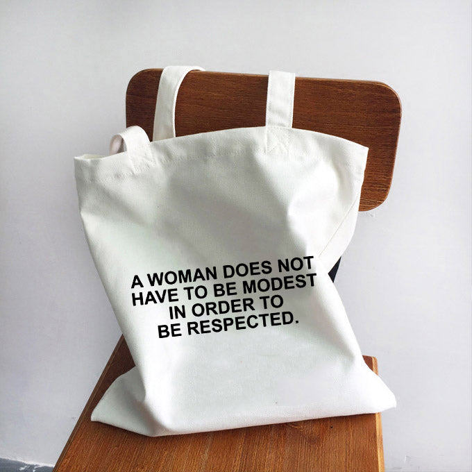 Girl Power Quotes Print Canvas Bag Shoulder