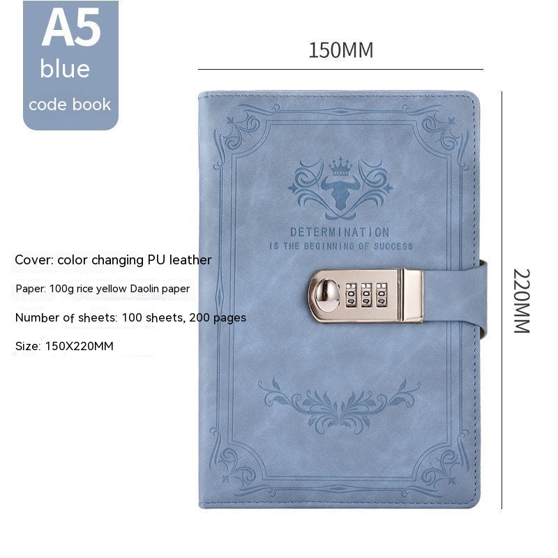 A5 Retro Codebook Journal With Lock