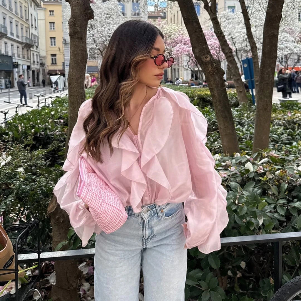 Loose Top Design Casual Elegant Chiffon Blouse