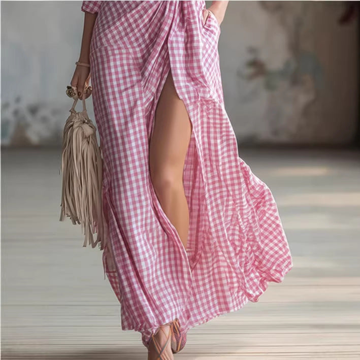 Casual And Versatile Elegant Plaid Dress For Women