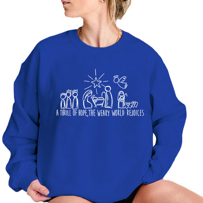 Christian Christmas Sweatshirt Nativity Scene Sweater