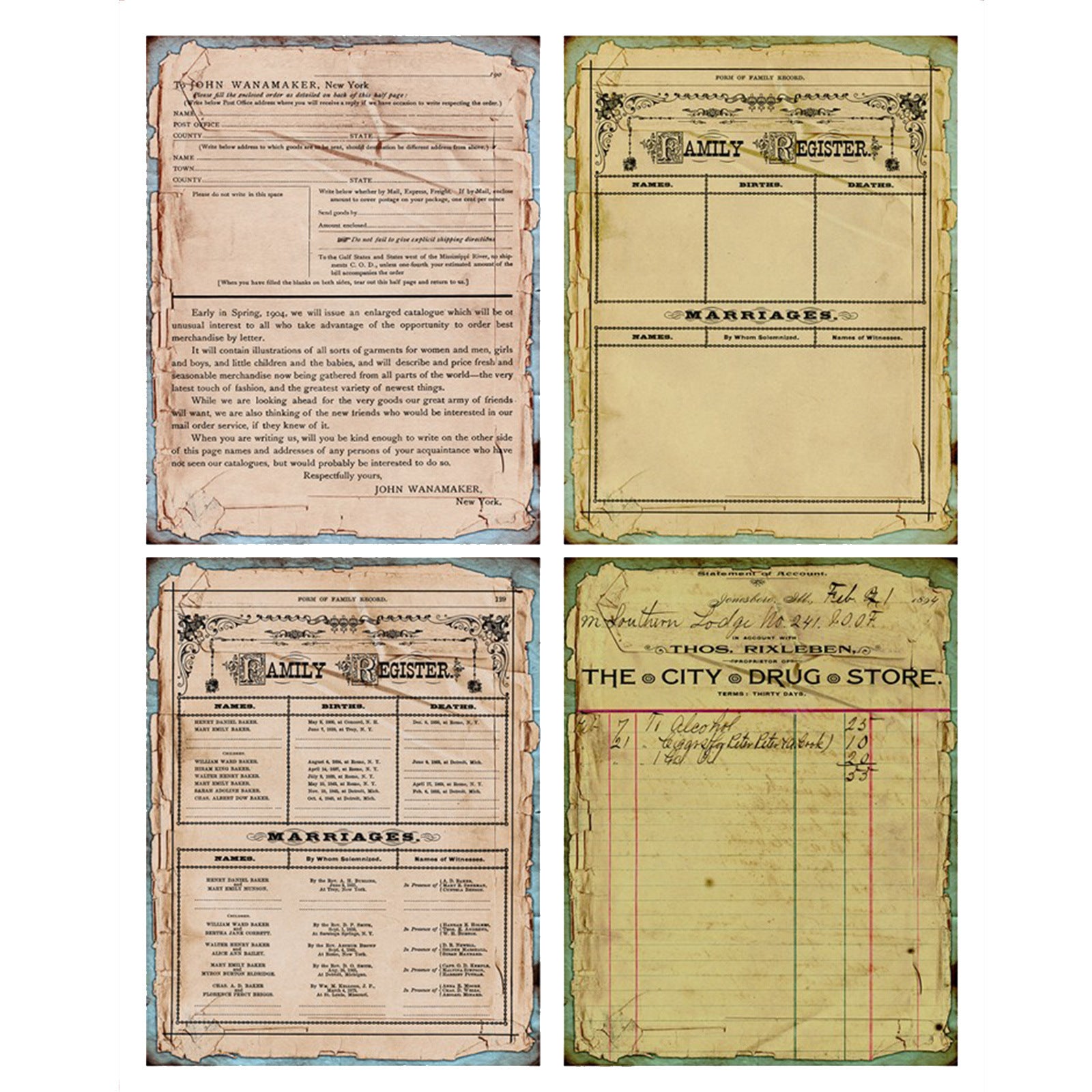 Retro Style Base Material Journal Stickers