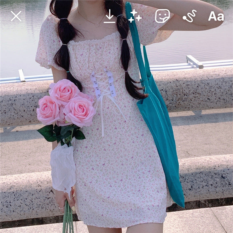 Bow Short Sleeve Dress Women's Clothing