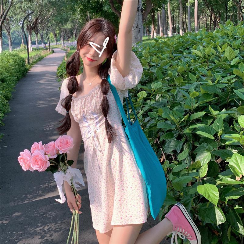 Bow Short Sleeve Dress Women's Clothing