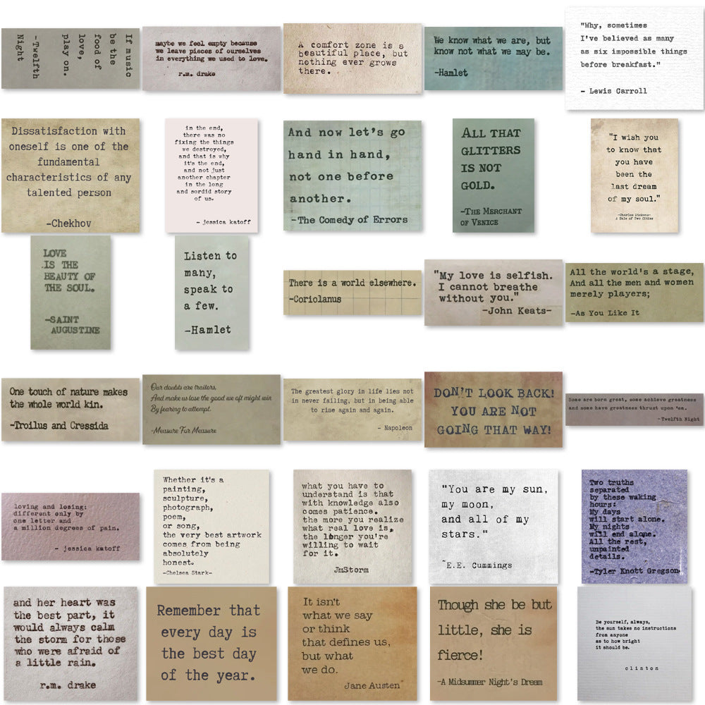 Retro Text Famous Quotes Inspirational DIY Stickers