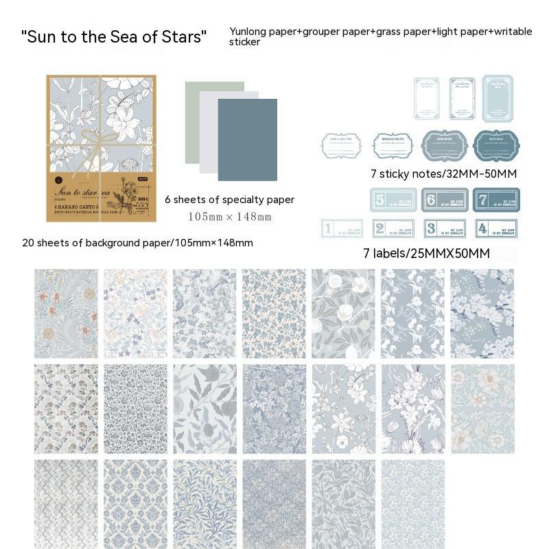 Light Retro Salt Small Floral Journal Material