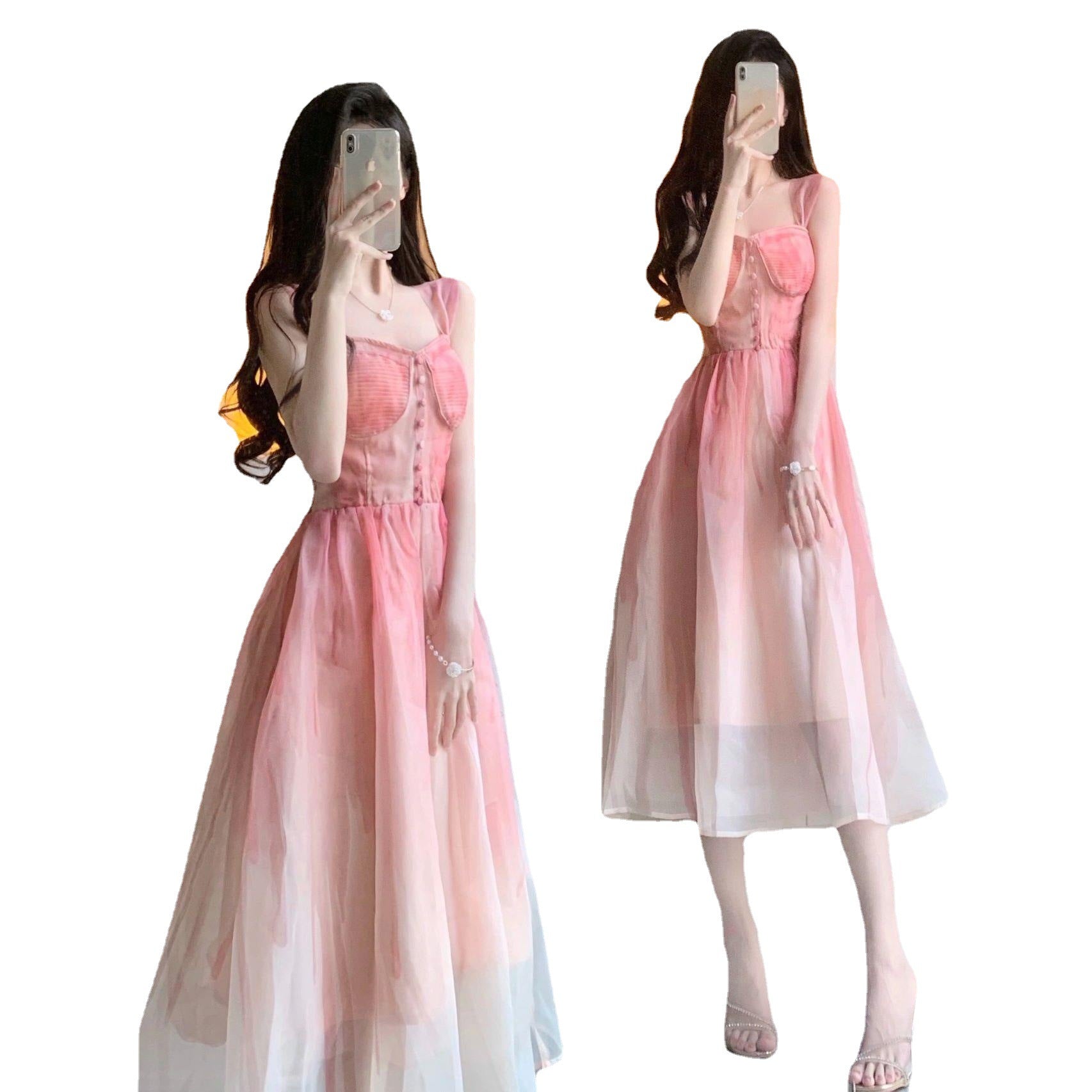 Seaside Vacation Sling Dress Women's Clothing