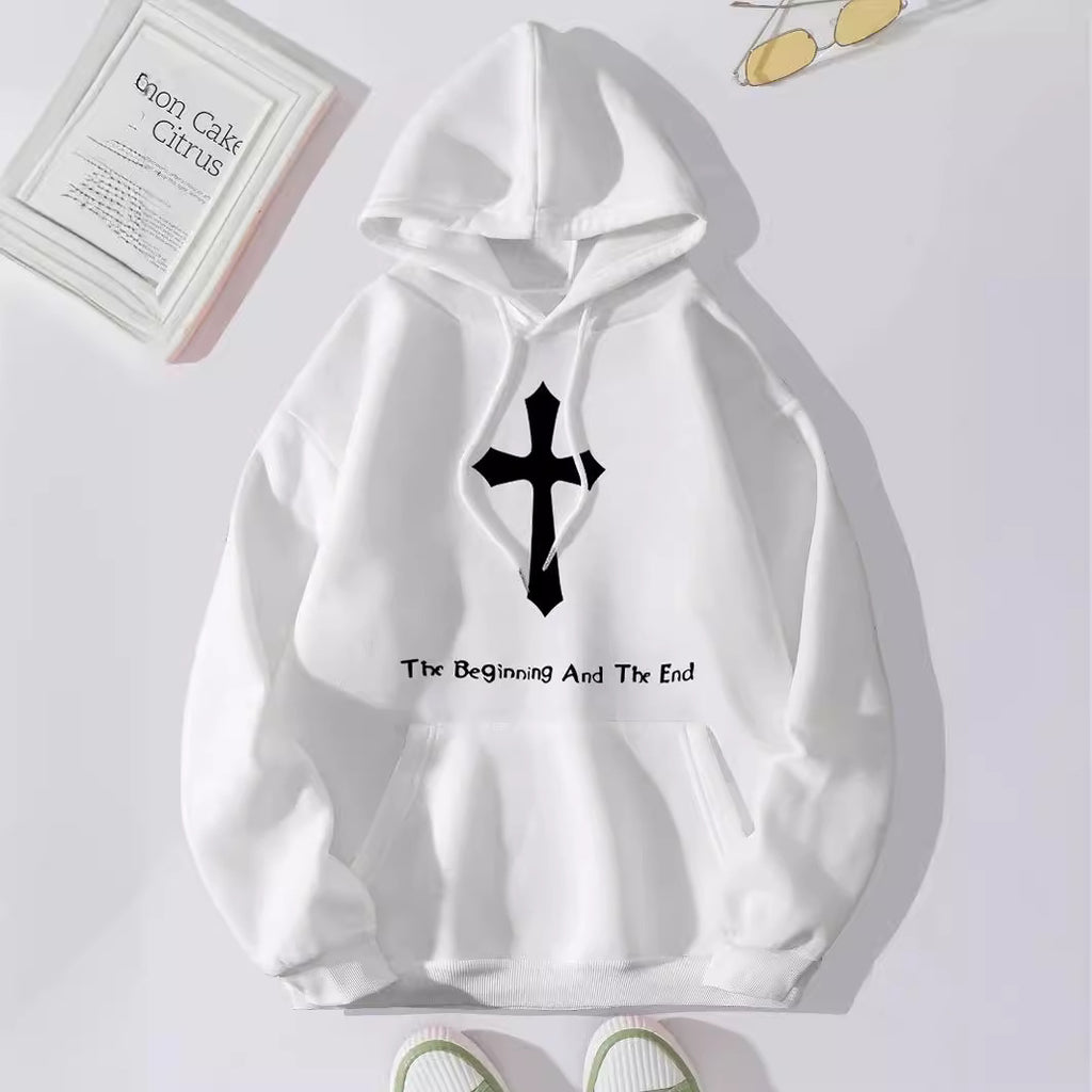 Women's Fashion Casual Letter Jesus Print Hoodie